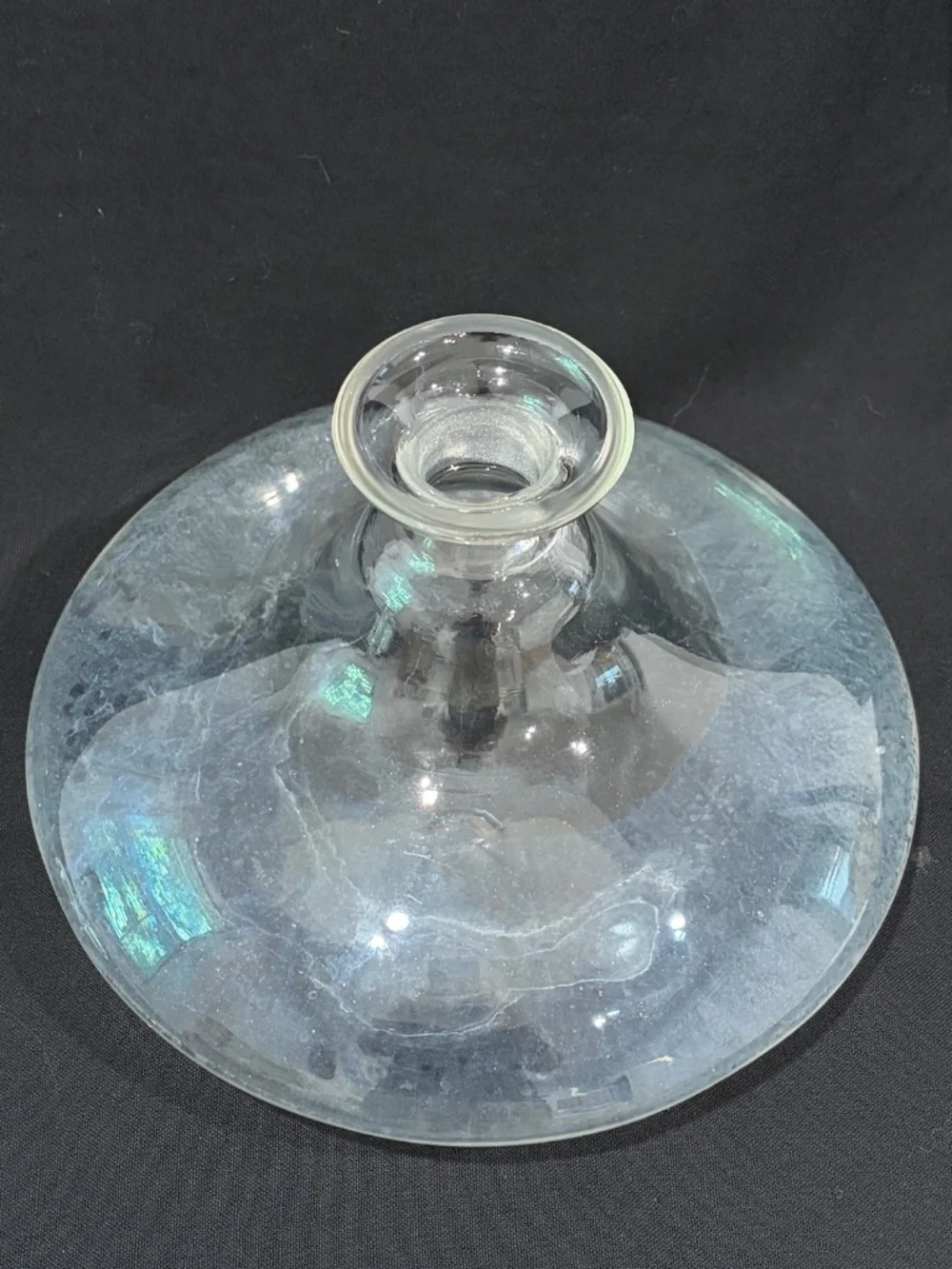 Vintage MCM Heavy Hand Blown Glass Ship Decanter Barware 7.5